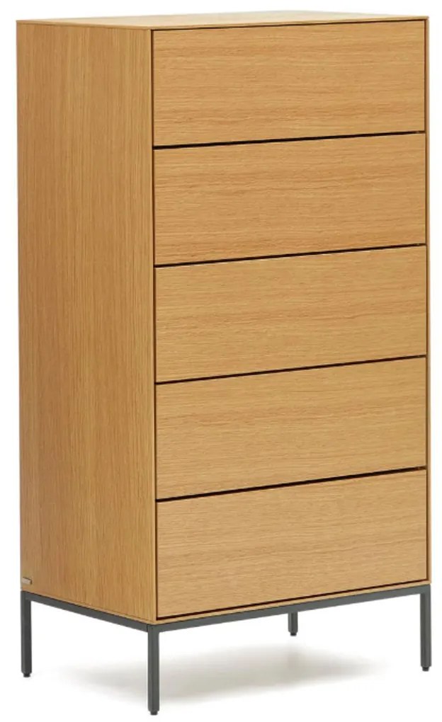 Kave Home Vedrana Smalle Ladekast Strak Design Eiken - 60x40x114cm.