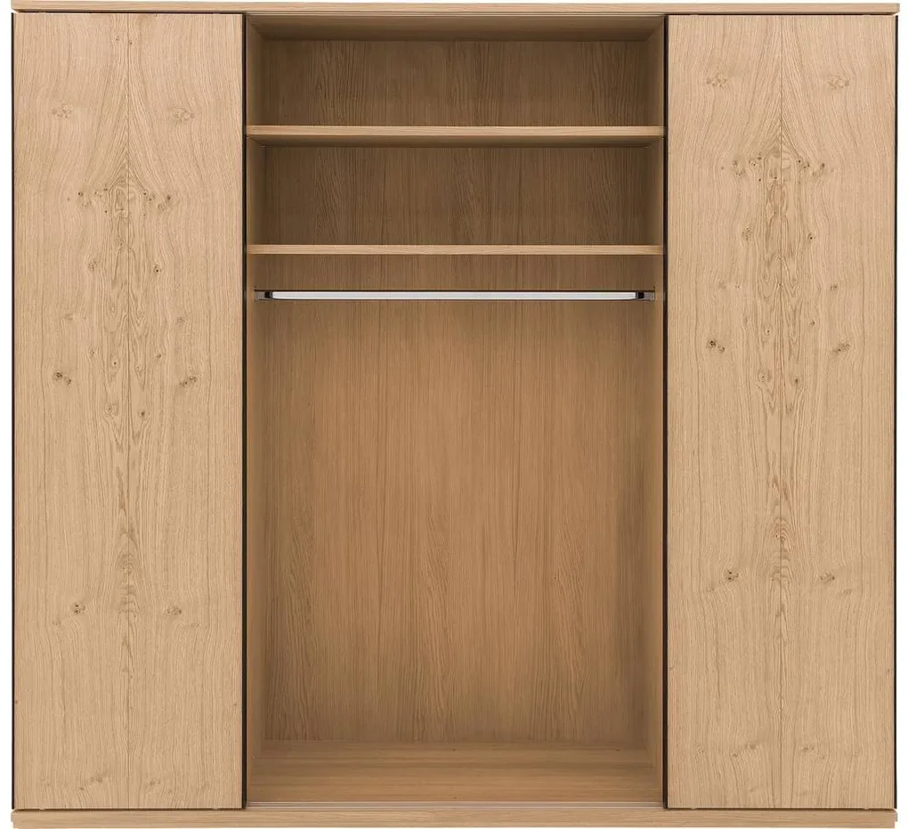Goossens Excellent Kledingkast Wood, 240 cm breed, 223 cm hoog, 4 hout schuifdeuren
