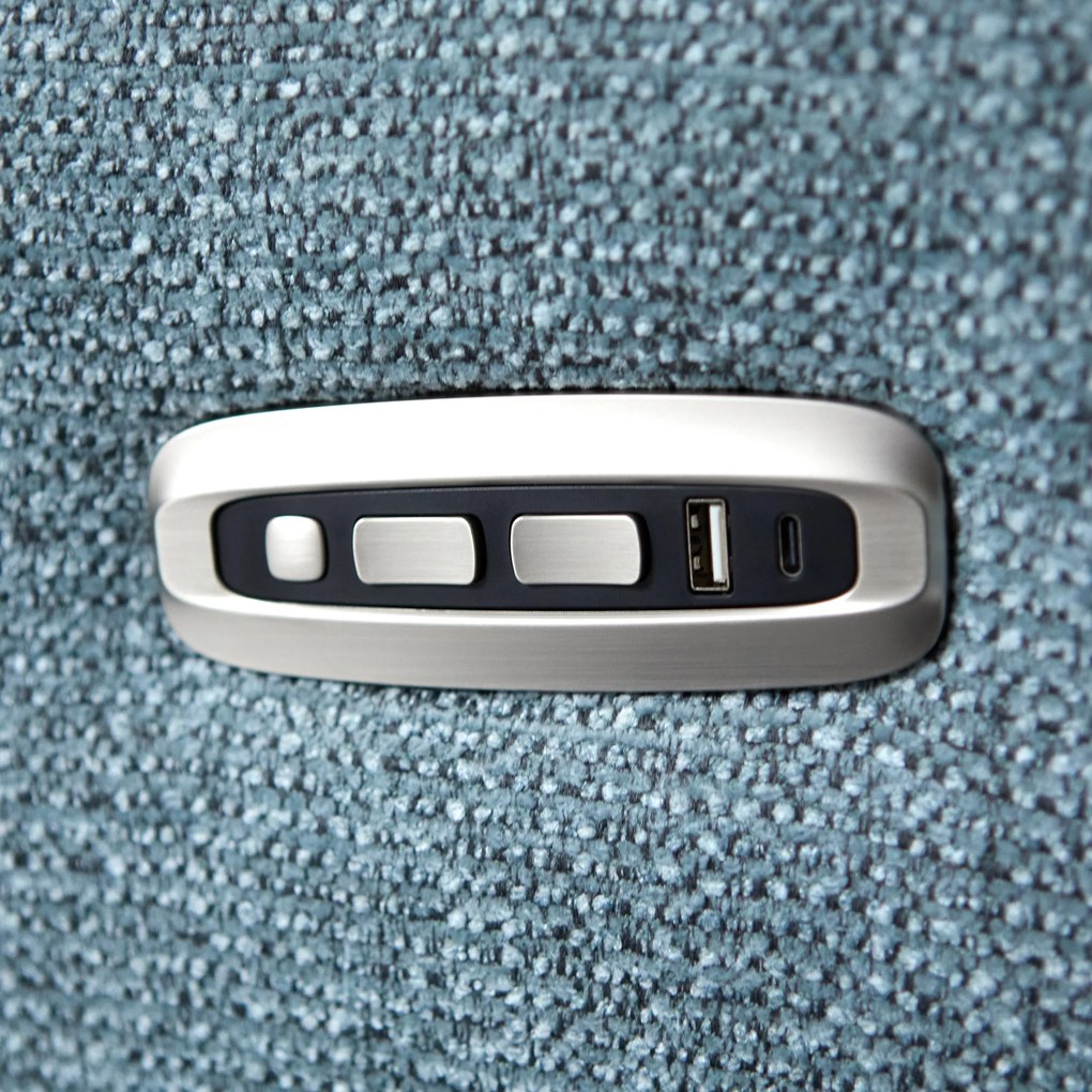 Elektrische Relaxfauteuil Stof Lichtblauw