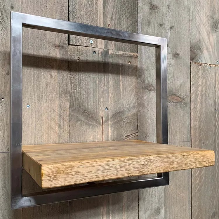 Industriële Wandplank Shelfie B RVS – 35cm X 35cm