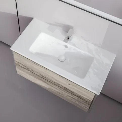 Sapho Practico keramische wastafel met kraangat 80x40cm wit glans