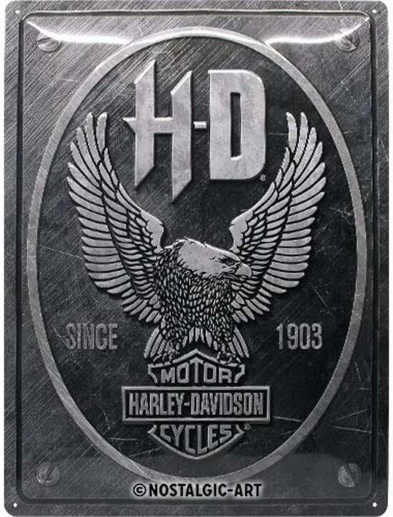 Nostalgic Art Metalen Bord Harley Davidson Eagle 30x40 CM