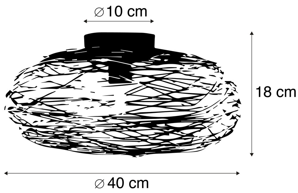 Design plafondlamp koper ovaal - Sarella Design E27 rond Binnenverlichting Lamp