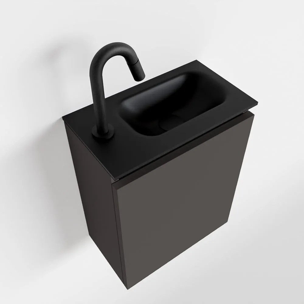 Mondiaz Ture 40cm toiletmeubel dark grey met wastafel urban rechts 1 kraangat