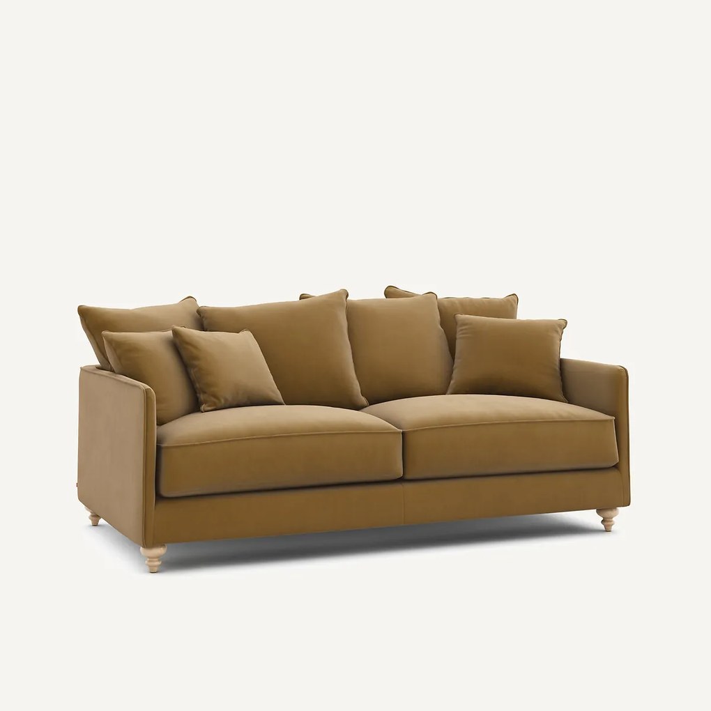 3-zits slaapbank van linnen fluweel, LAZARE