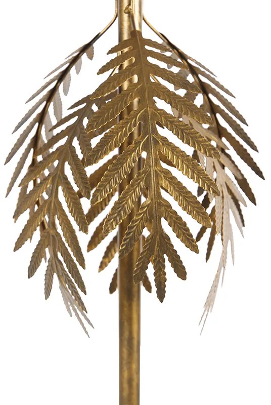 Vloerlamp goud 145 cm met plisse kap wit 45 cm - Botanica