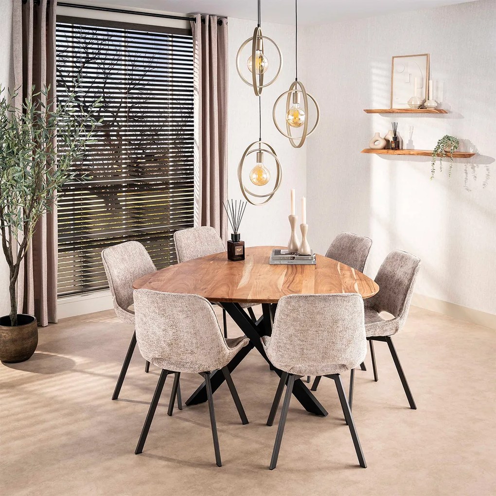 Hanglamp Metalen Ringen Beige