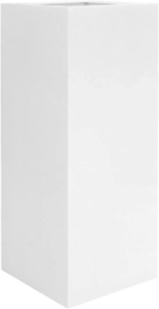 Bloempot Bouvy xxl essential 50x50x120 cm glossy white driehoekig