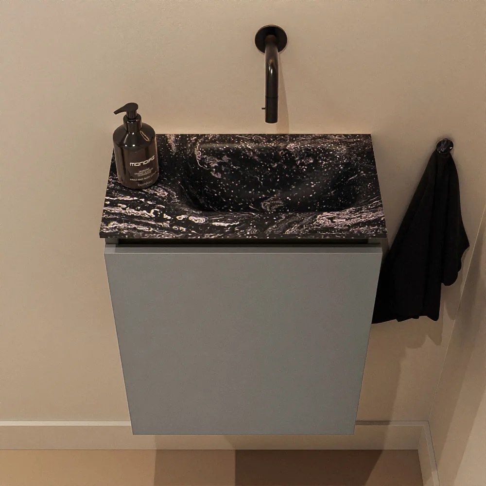 Mondiaz Ture DLux toiletmeubel 40cm smoke met wastafel lava rechts zonder kraangat