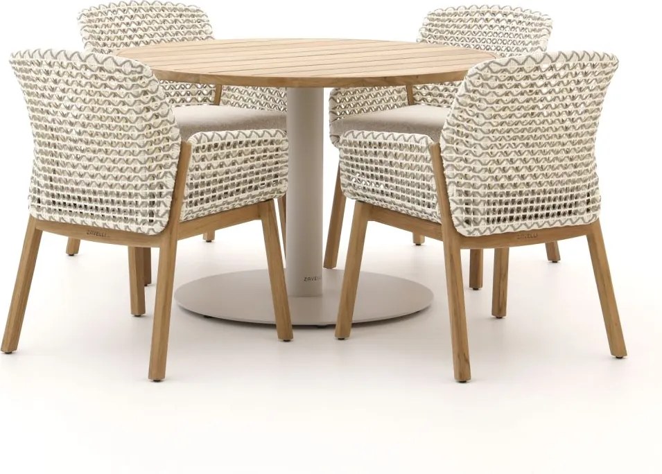+ 15% kassakorting | Diningset Zavelli | 4 personen | Tuinset teakhout | 5-delig | Kees Smit Tuinmeubelen