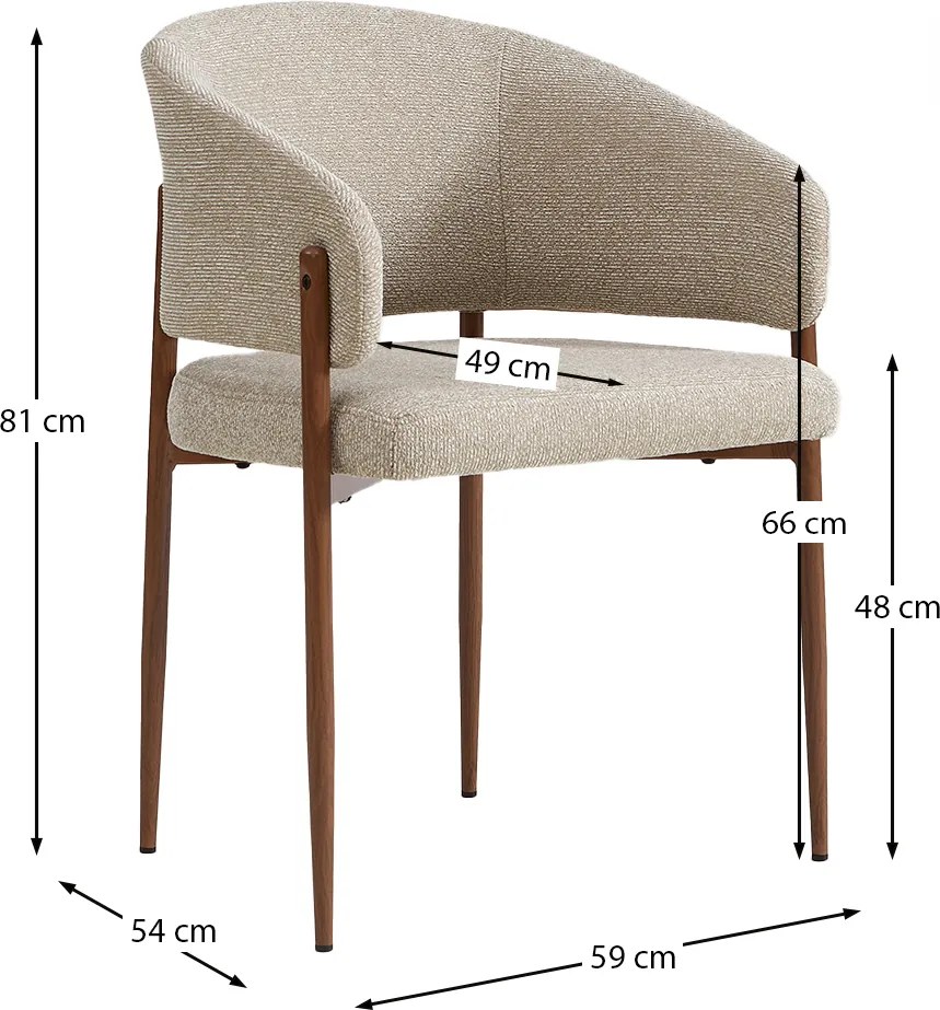 Walnoot Eetkamerstoel Met Armleuningen
