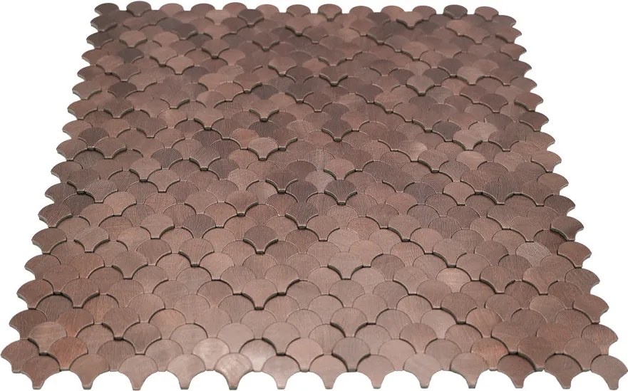 Zelfklevende Mozaïektegels Metaal | Visschub Donkerkoper | 28,8×29,8 cm | Keuken, Bad & WC