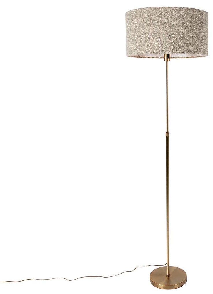 Vloerlamp verstelbaar brons met boucle kap taupe 50 cm - Parte Design E27 rond Binnenverlichting Lamp