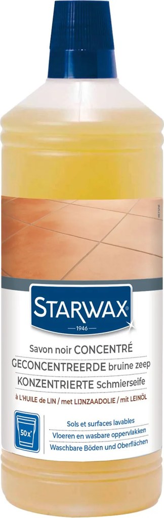 Starwax bruine zeep met lijnolie - 1L
