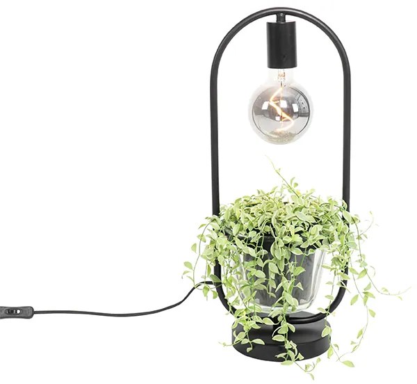 Moderne tafellamp zwart met glas ovaal - Roslini Modern E27 rond Binnenverlichting Lamp