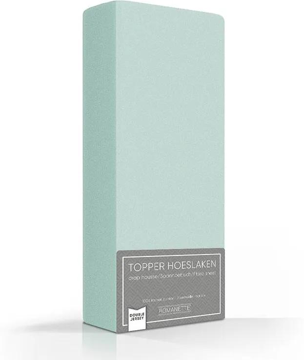 Romanette Luxe Dubbel Jersey Topper Hoeslaken - Mint 140 x 200/210/220 cm