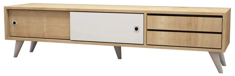 Homemania Tv-meubel Eduardo 160x40x40 cm eikenkleurig en wit