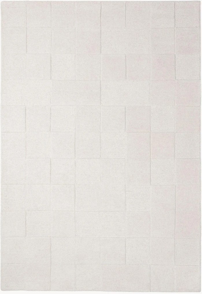 Handgetuft hoog-laag wollen vloerkleed Checkerboard