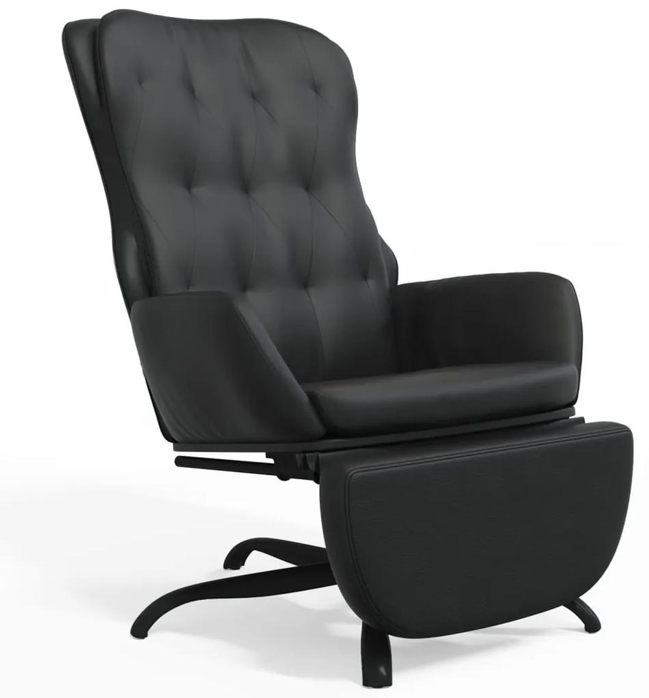 vidaXL Relaxstoel met voetensteun kunstleer zwart