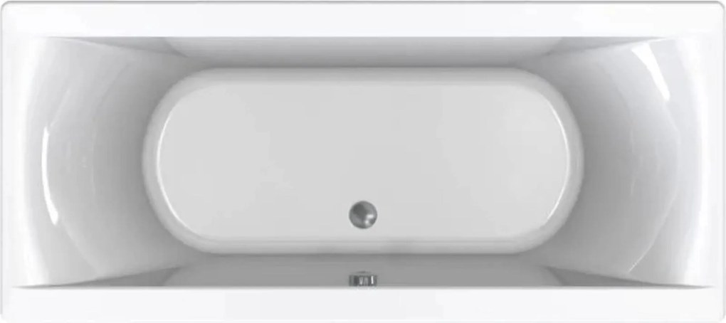 Saqu Bindo inbouwbad 2-persoons 180x80cm glans wit acryl