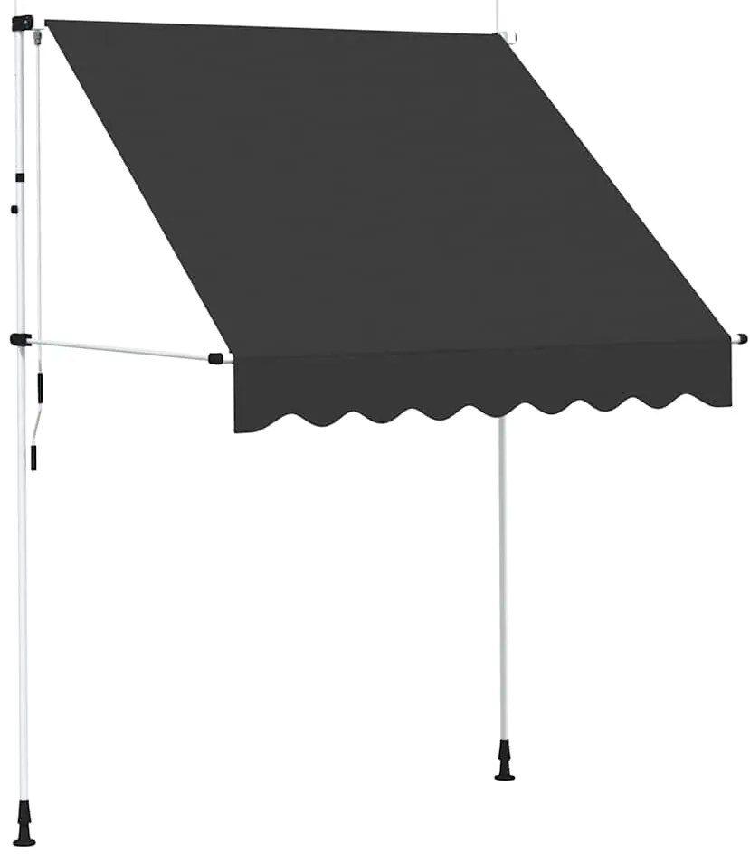 vidaXL Luifel handmatig uittrekbaar 200 cm antraciet
