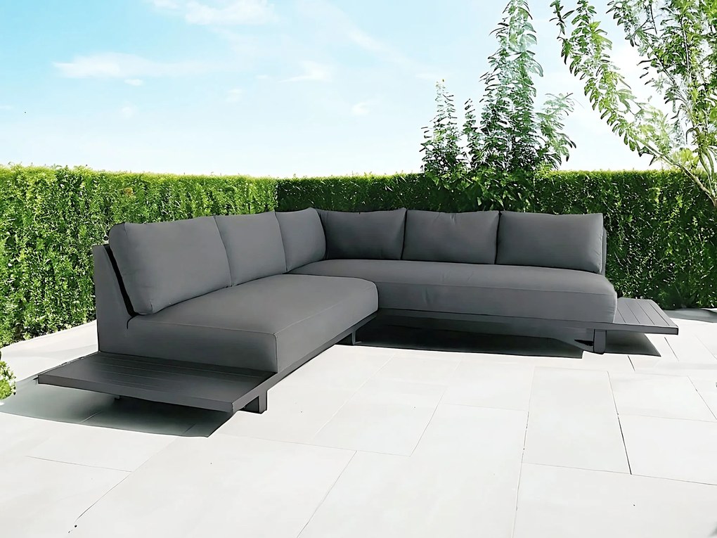 Flow. Emerald platform loungebank sooty All Weather loungeset Antraciet Sunbrella loungeset LoungesetHoek loungeset outdoor textiel - weerbestendig