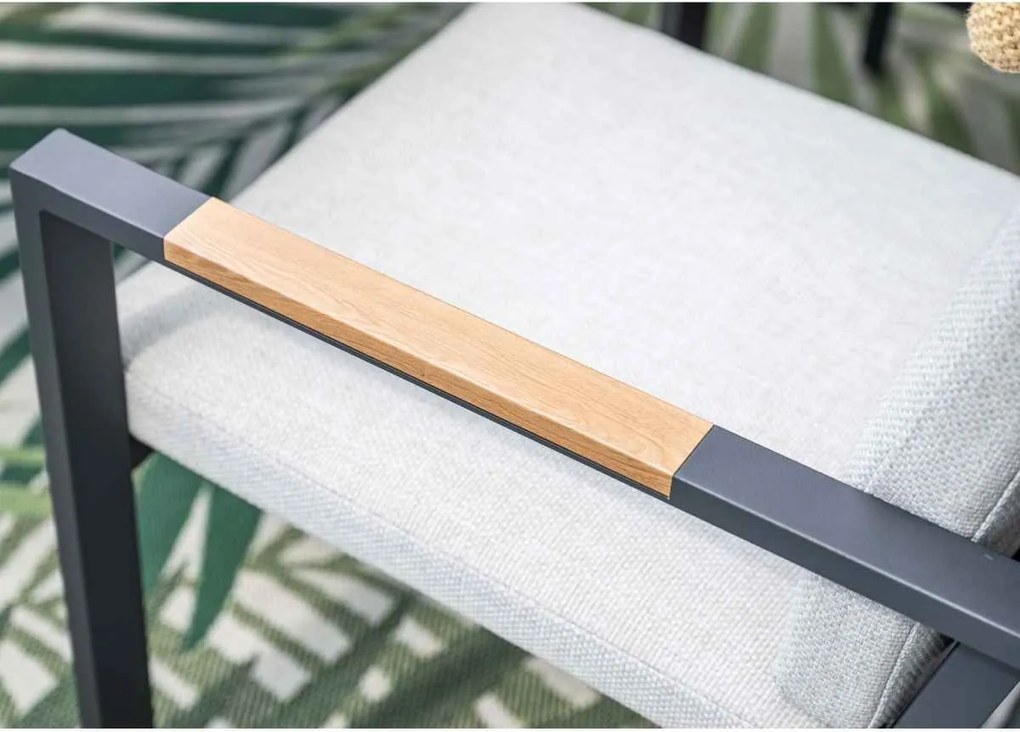 Garden Impressions Kasper tuinstoel stapelbaar donker grijs - 2 stuks