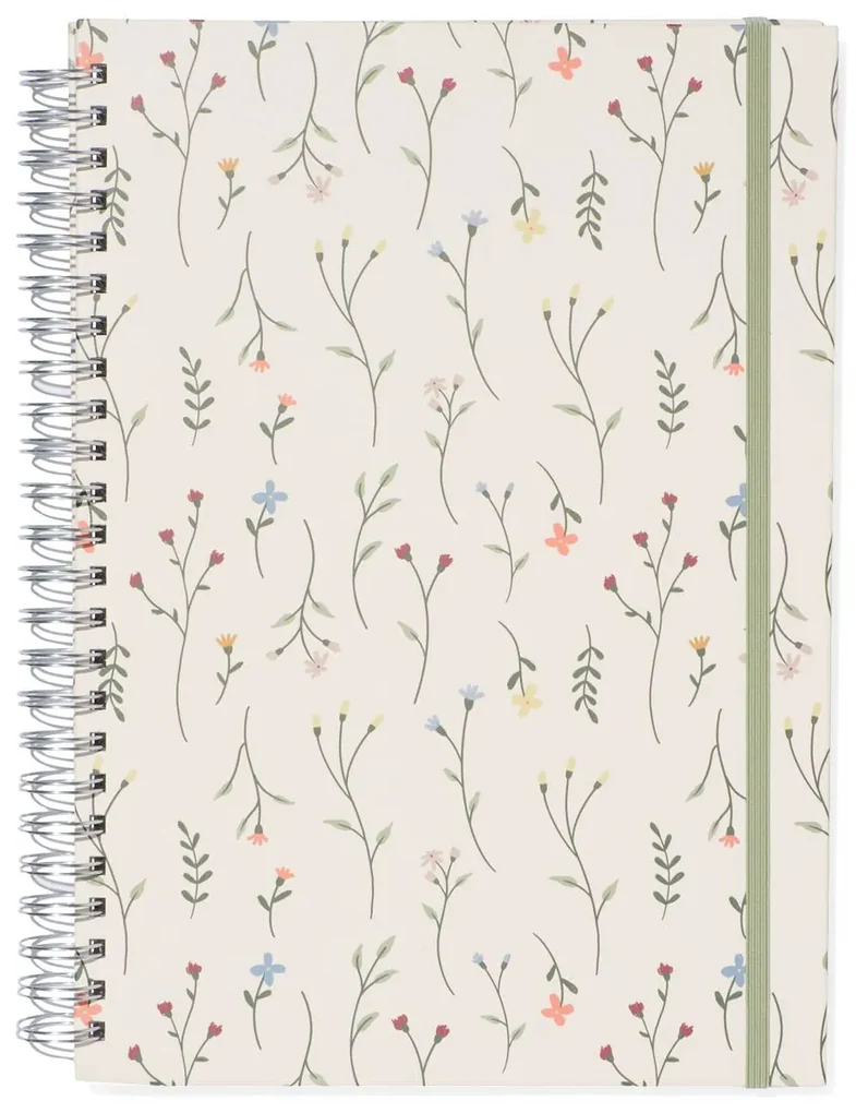 HEMA Fotoboek Plakboek Met Spiraal 32.5x23 Bloemen