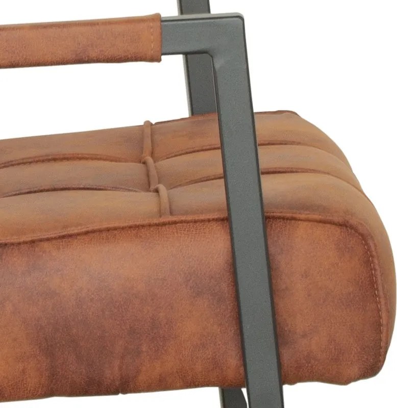 Eetkamerstoel - Jupiter - stof Cowboy retro lederlook cognac