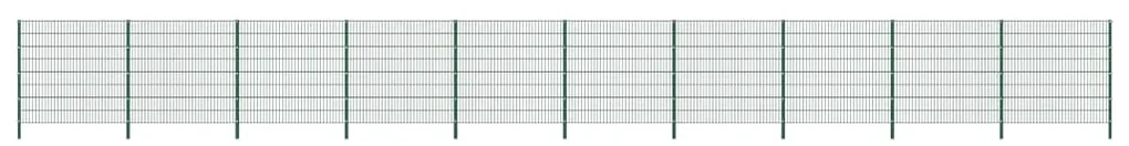 vidaXL Schuttingpaneel met palen 17x1,6 m ijzer groen
