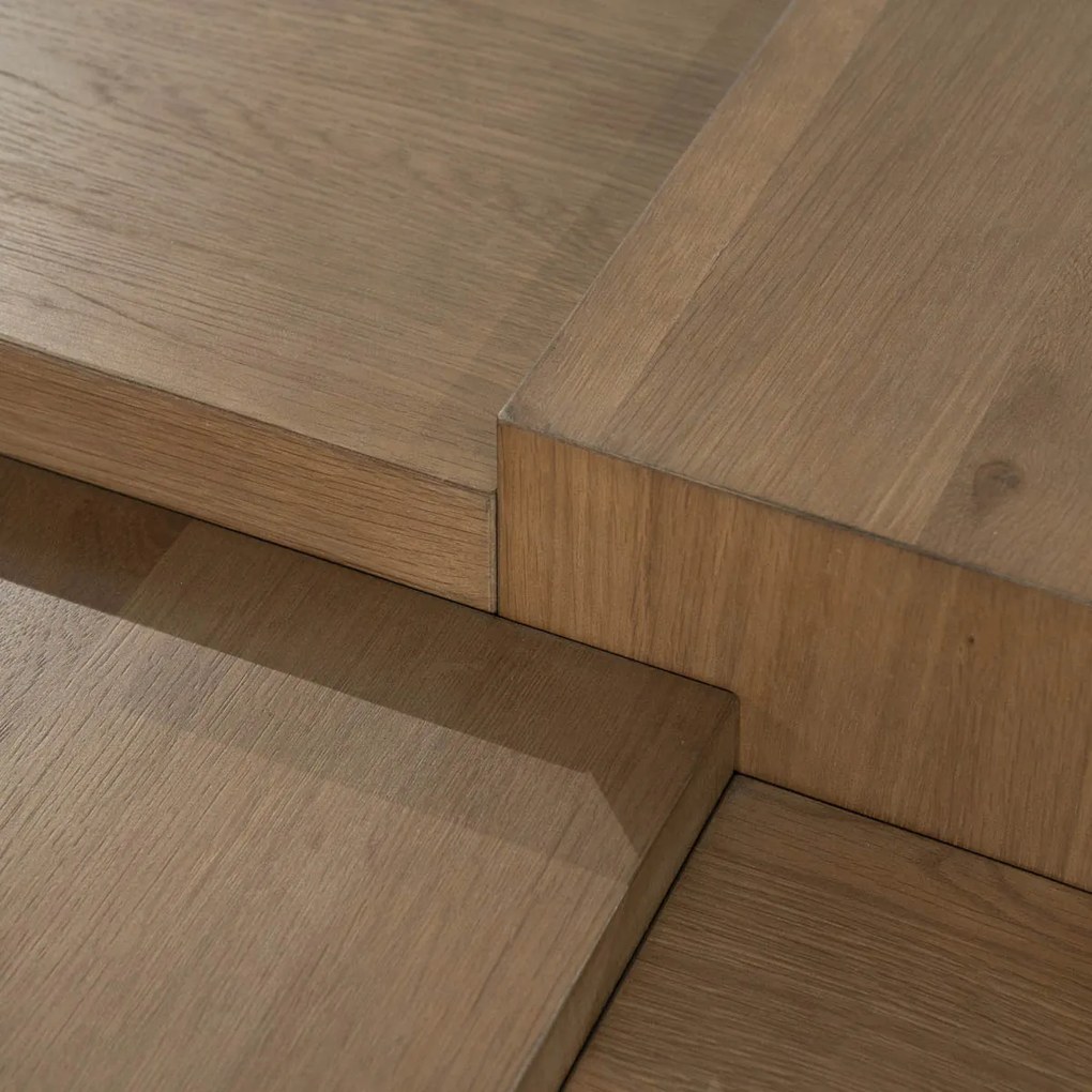 Blokken Salontafel Eiken Bruin 80x80 Cm - 80 X 80cm.