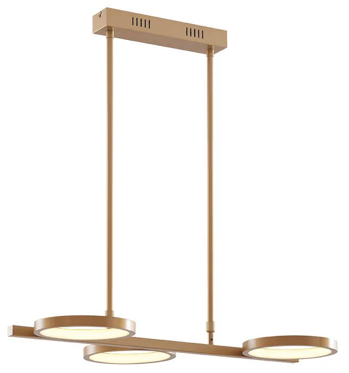 Eettafel / Eetkamer Moderne hanglamp goud incl. LED 3-staps dimbaar 3-lichts - Vivé Modern Binnenverlichting Lamp