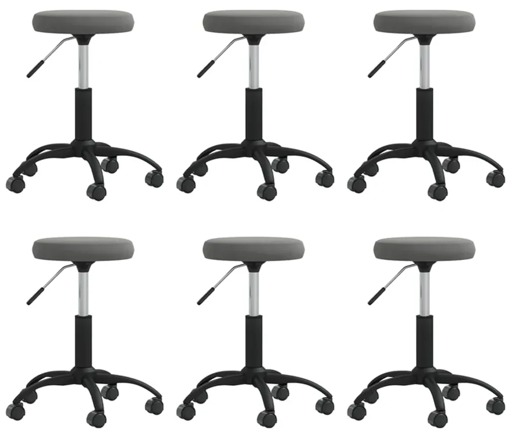 vidaXL Eetkamerstoelen 6 st fluweel donkergrijs