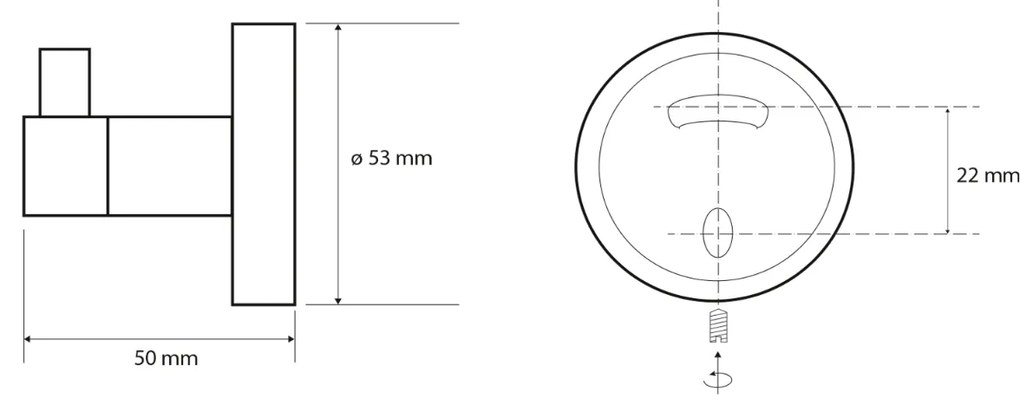 Sapho X-Round haak koper geborsteld