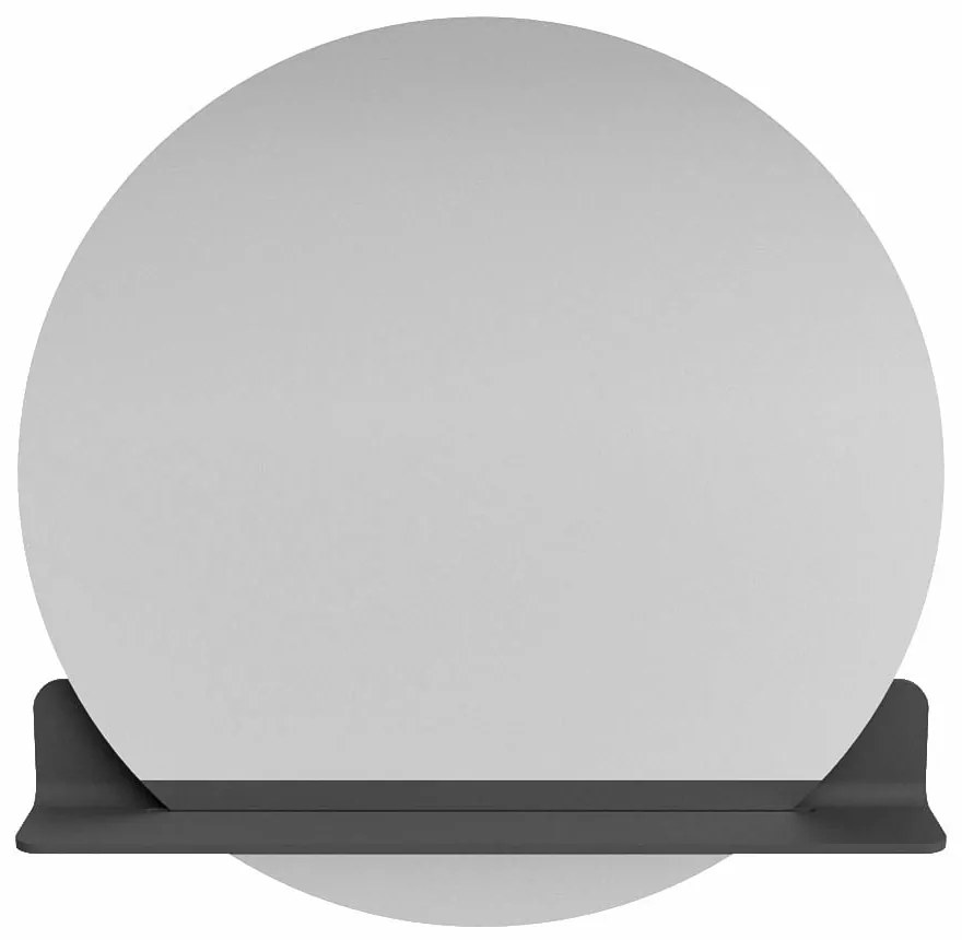 Mondiaz Spot spiegel rond Ø80cm met planchet dark grey