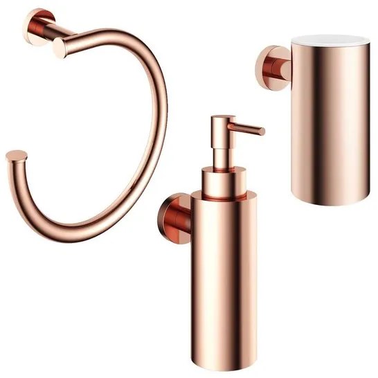 Hotbath Cobber wastafel accessoireset 3 delig rose goud CBA01RG / CBA08RG / CBA09RG