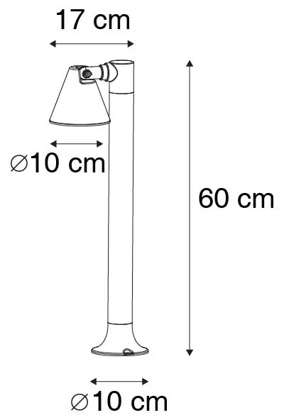 Modern buiten paaltje zwart 60 cm IP44 verstelbaar - Ciara Modern GU10 IP44 Buitenverlichting