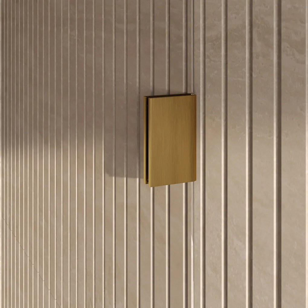 Brauer Void Carving profielloze douchecabine 80x100cm messing geborsteld PVD