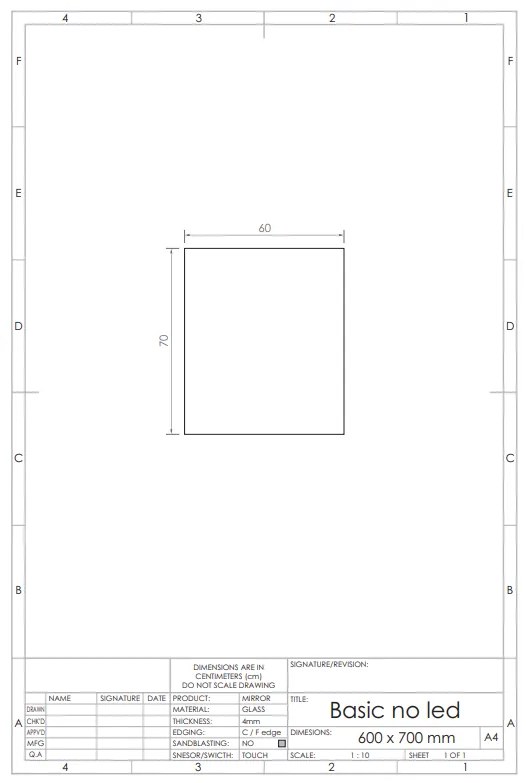 Gliss Design Basic spiegel 60x70cm