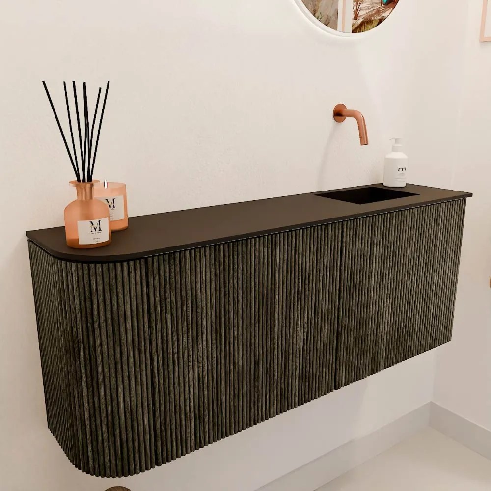 Mondiaz Joya 100cm toiletmeubel ronding links shadow met wastafel faye rechts zonder kraangat urban