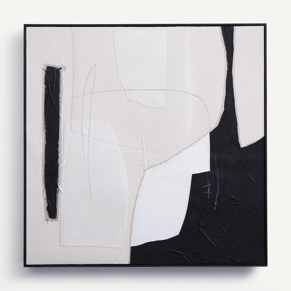 Gecollageerde en beschilderde stoffen muurkunst, Snoh