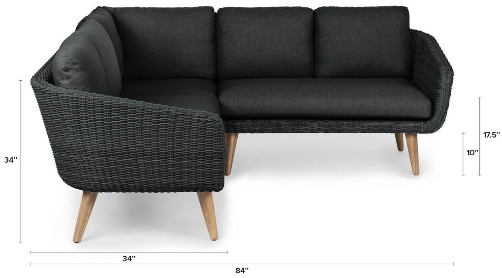 Garden Interiors Hoek Loungeset  - MIRA - Wicker - Donkergrijs - Garden Interiors