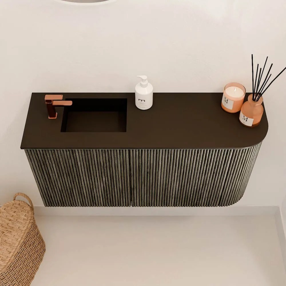 Mondiaz Joya 80cm toiletmeubel ronding rechts shadow met wastafel faye links 1 kraangat urban
