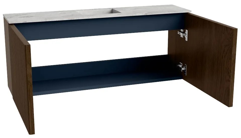 Mondiaz Joya DLux 100cm toiletmeubel walnut met wastafel faye midden 1 kraangat glace