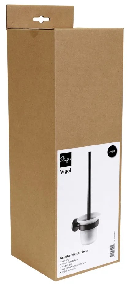 Plieger Vigo toiletborstel met glas mat zwart
