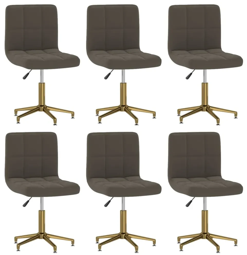 vidaXL Eetkamerstoelen draaibaar 6 st fluweel donkergrijs