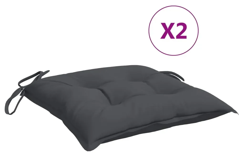 vidaXL Stoelkussens 2 st 50x50x7 cm stof antraciet
