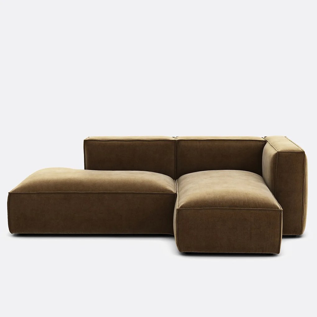 Rechthoekige bank in vintage ribfluweel, Seven