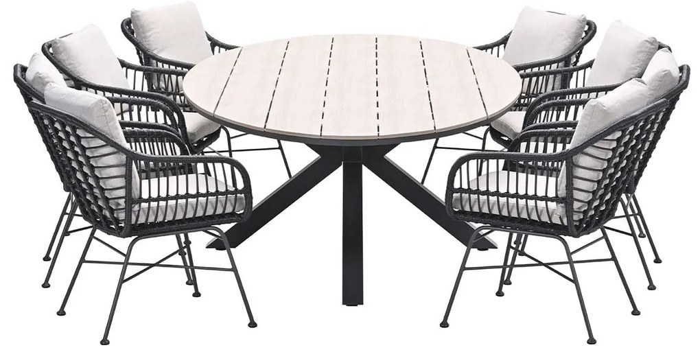 Garden Impressions Lucas tuinset 9-delig - Tulli tuintafel 280x140 cm