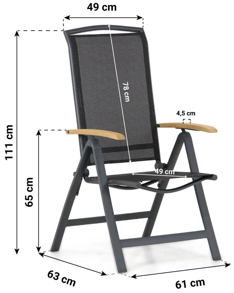Lifestyle Garden Furniture Rosello Standenstoel Aluminium/teak Grijs